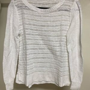 Eileen Fisher Womens Linen/Cotton Slub Knit Round Neck Top Sweater  Size S Coast